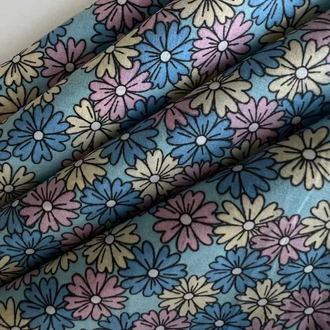 100%Cotton poplin printed flower fabric woven textiles for shirt-002