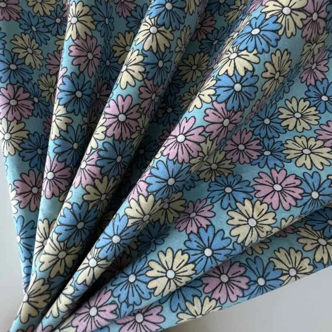 100%Cotton poplin printed flower fabric woven textiles for shirt-005