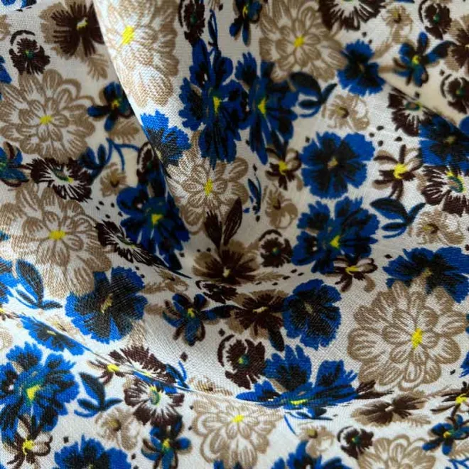 100%Linen fabric woven textiles printed fabric for blouse, shirt, skirt-003