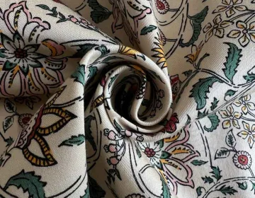 Tencel cotton fabric woven textiles sateen print fabric for blouse, shirt, skirt, dress-001