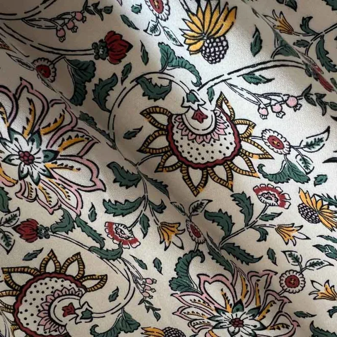 Tencel cotton fabric woven textiles sateen print fabric for blouse, shirt, skirt, dress-002