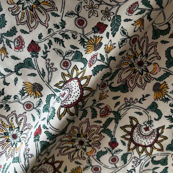 Tencel cotton fabric woven textiles sateen print fabric for blouse, shirt, skirt, dress-004